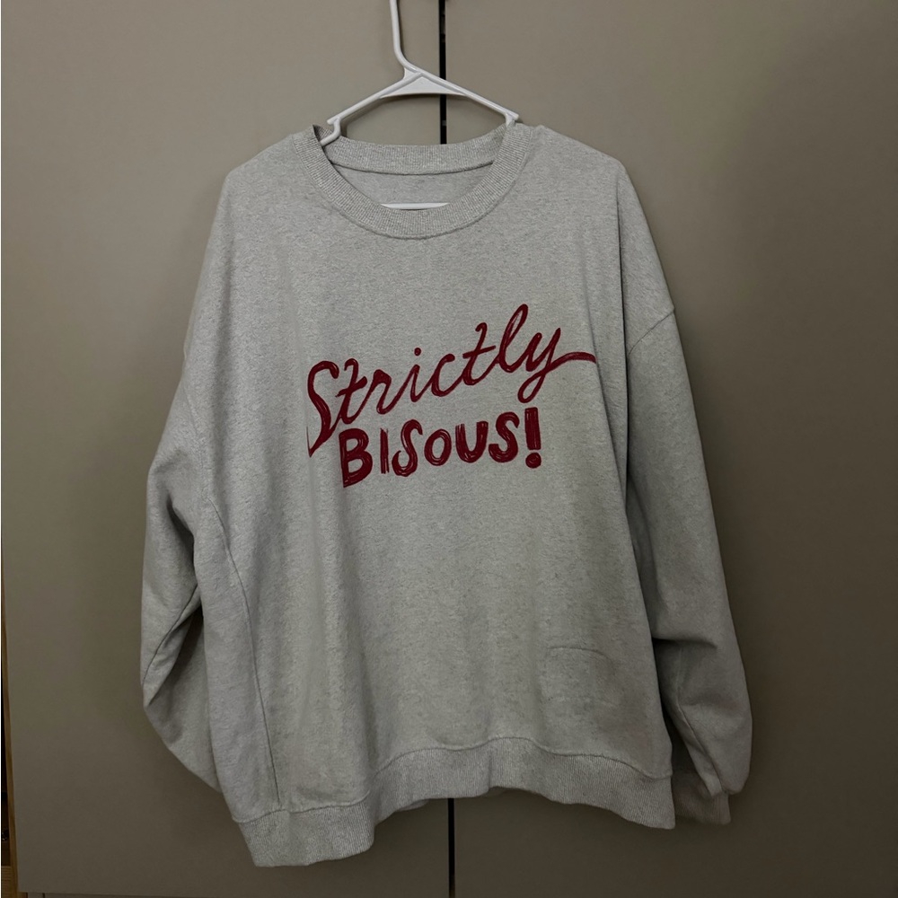 Daily Drills Gray 'Strictly Bisous!' Crewneck